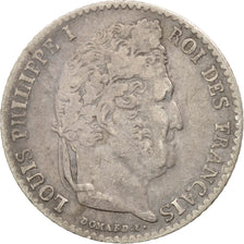 Moneta, Francia, Louis-Philippe, 1/4 Franc, 1835, Paris, BB, Argento, KM:740.1