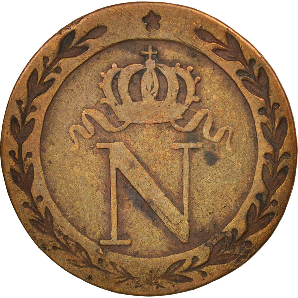France, Napoléon I, 10 Centimes, 1808, Strasbourg, VF(20-25), Billon, Forgery