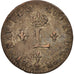 France, Louis XV, Double sol en billon, 1740, Troyes, VF(30-35), KM:500.21