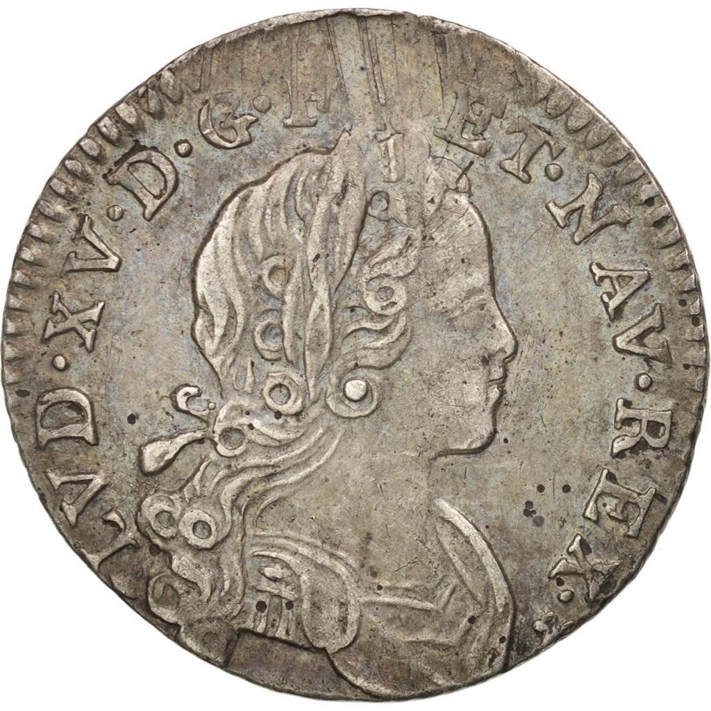 Monnaie, France, Louis XV, 1/12 Écu ou X-S de France-Navarre, 10 Sols-1/8 Ecu