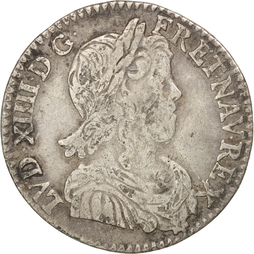 France, Louis XIV, 1/12 Écu, 1650, Bordeaux, VF(30-35), KM:166.10, Gadoury:112