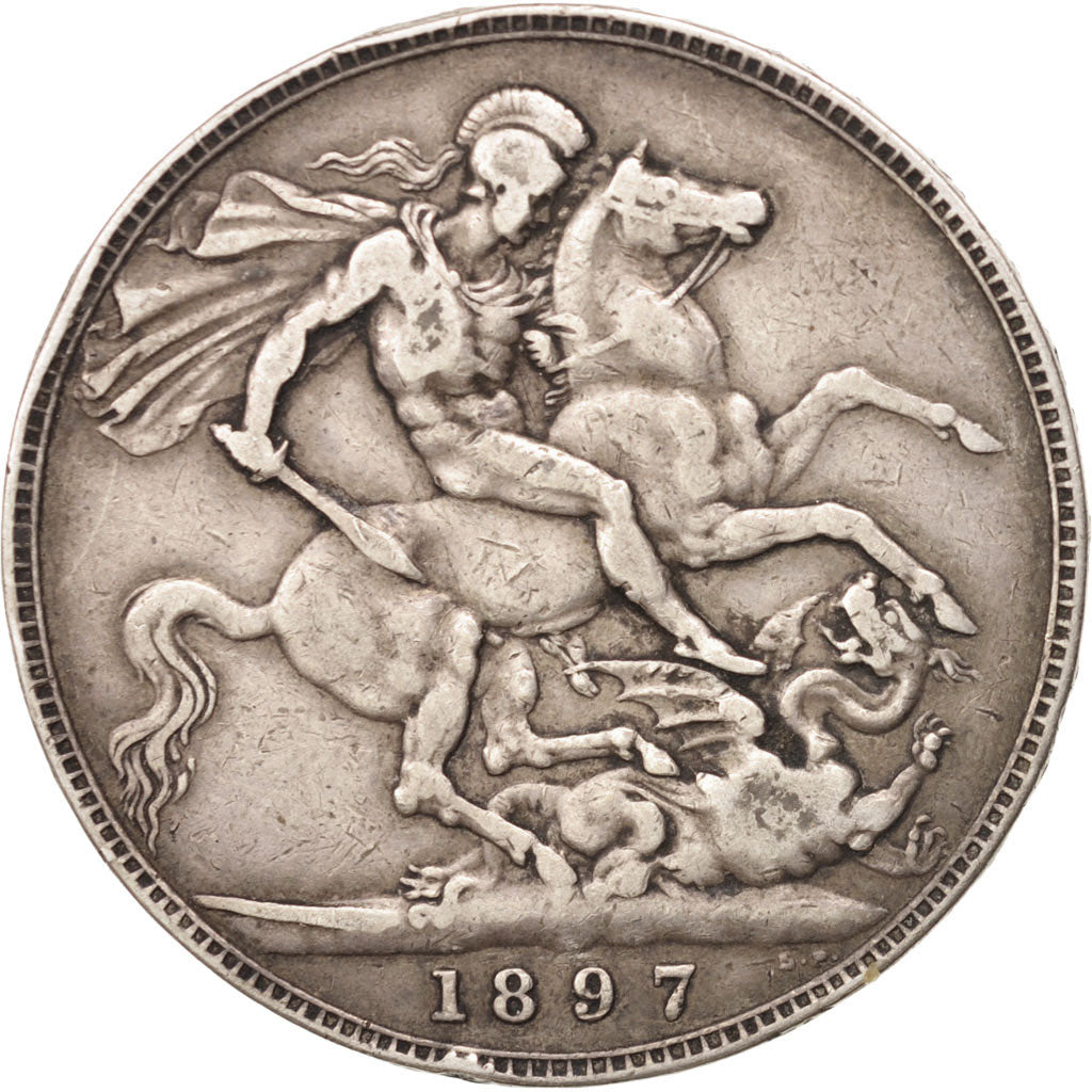 Coin, Great Britain, Victoria, Crown, 1897, EF(40-45), Silver, KM:783