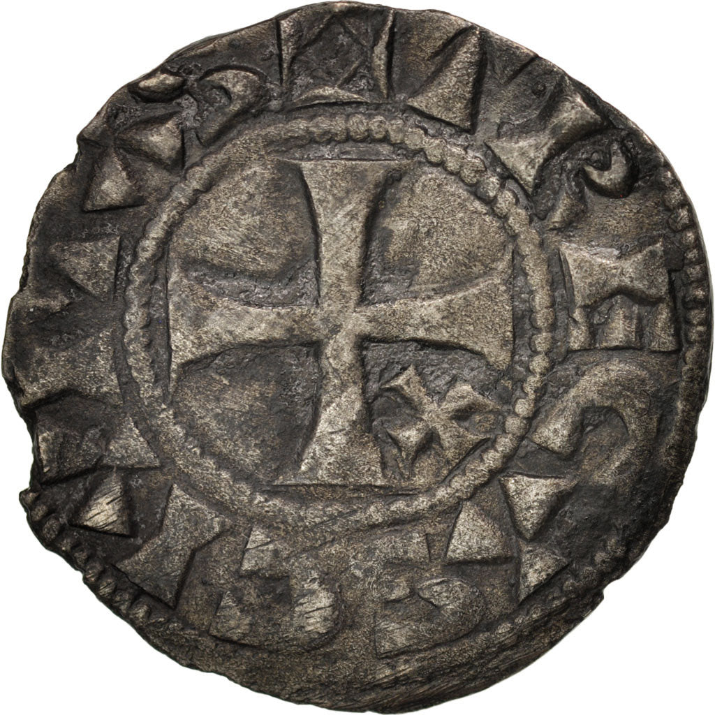 FRENCH STATES, Champagne, Thibaud II, Denarius, Troyes, EF(40-45), Boudeau:1744