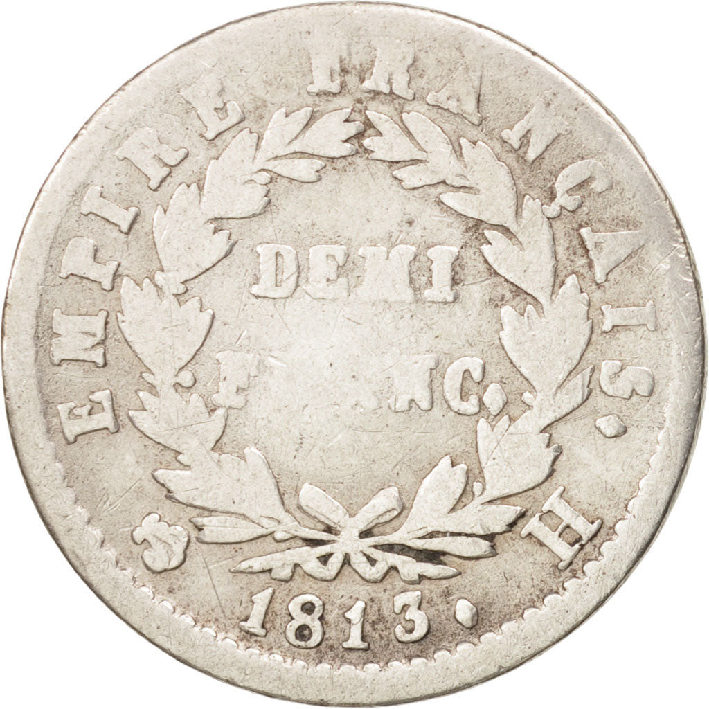 Munten, Frankrijk, Napoléon I, 1/2 Franc, 1813, La Rochelle, ZG+, Zilver