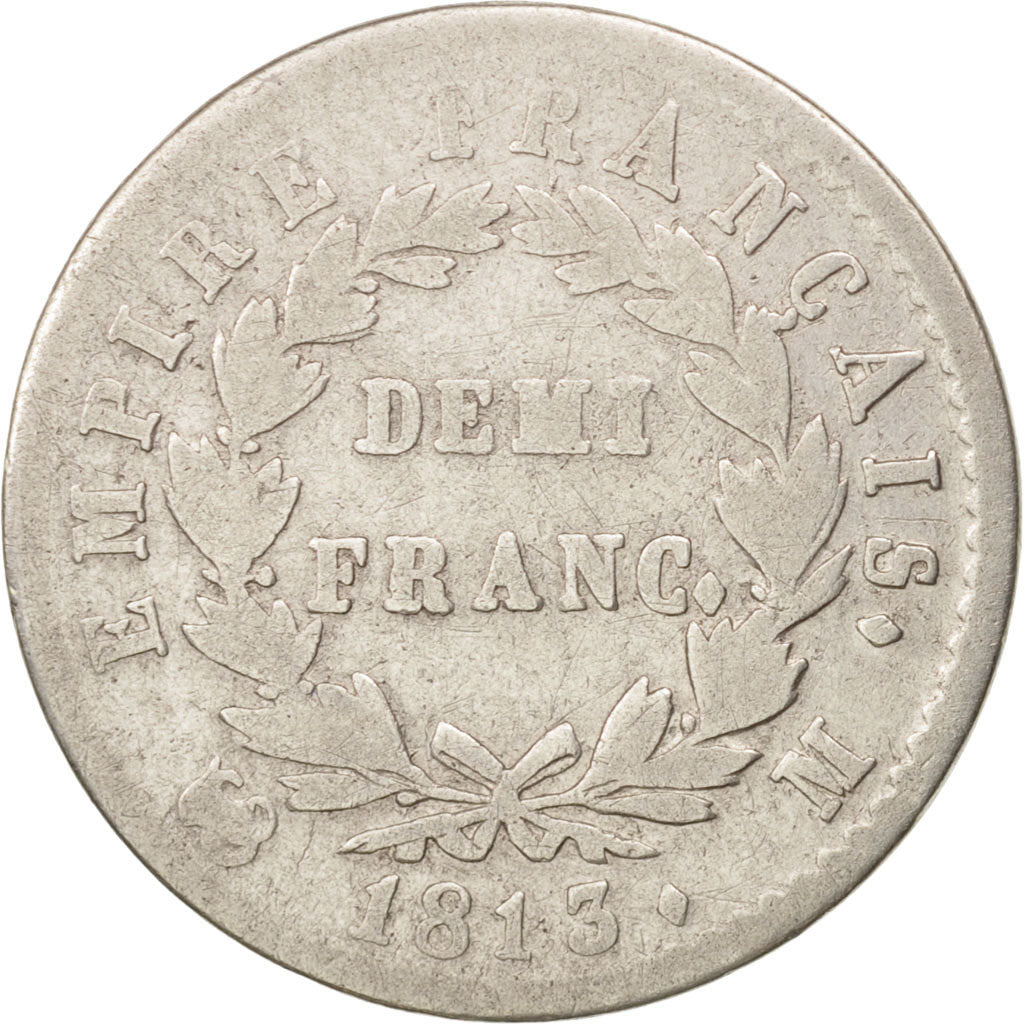 France, Napoléon I, 1/2 Franc, 1813, Toulouse, TB, Argent, Gadoury:399