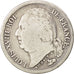 France, Louis XVIII, 1/2 Franc, 1824, Paris, F(12-15), Silver, KM:708.1