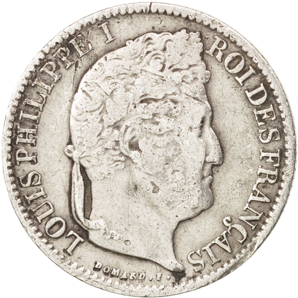 Coin, France, Louis-Philippe, 1/2 Franc, 1832, Paris, VF(20-25), Silver