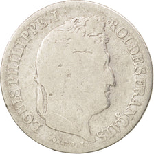 France, Louis-Philippe, 1/2 Franc, 1839, Bordeaux, B, Argent, Gadoury:408