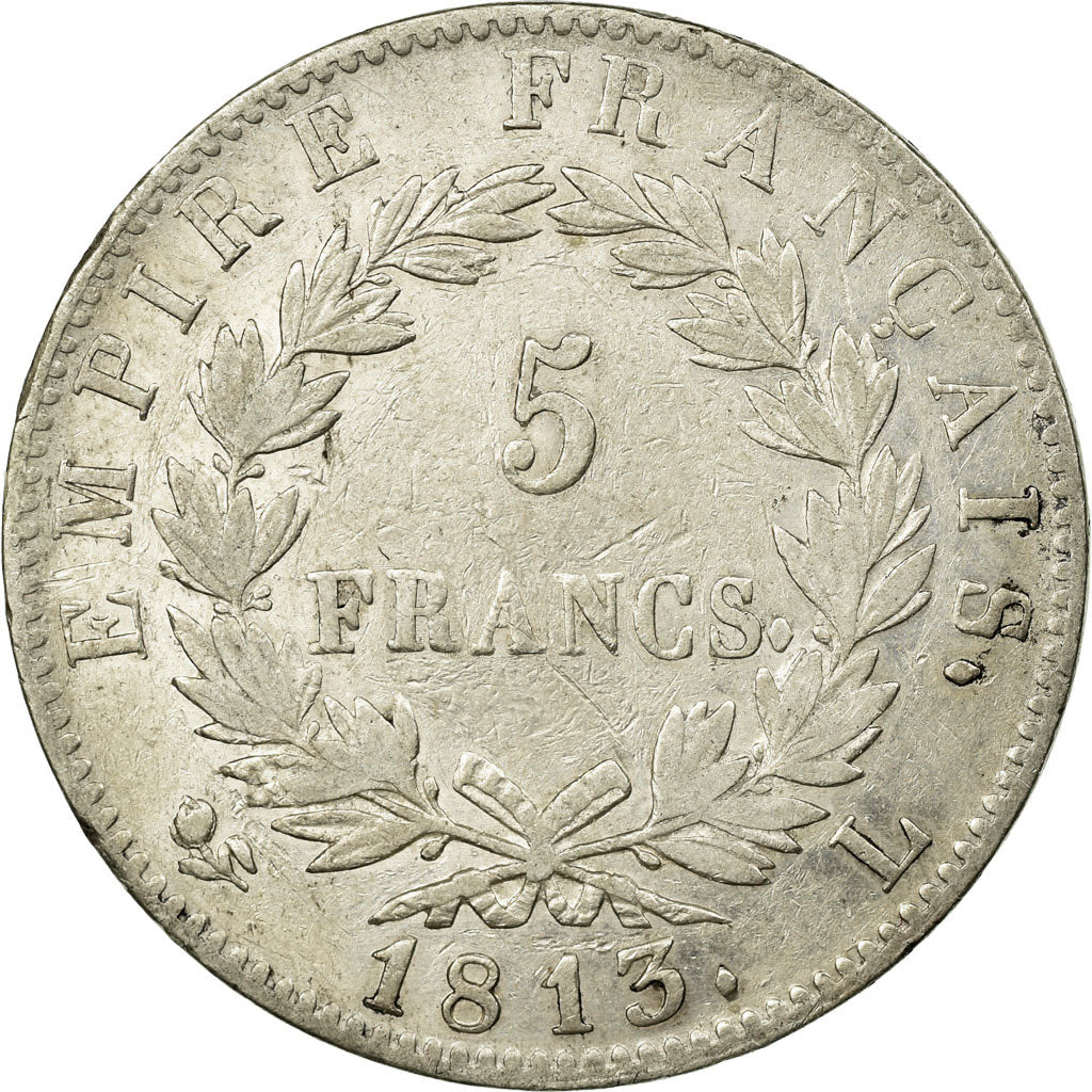 Coin, France, Napoléon I, 5 Francs, 1813, Bayonne, EF(40-45), Silver