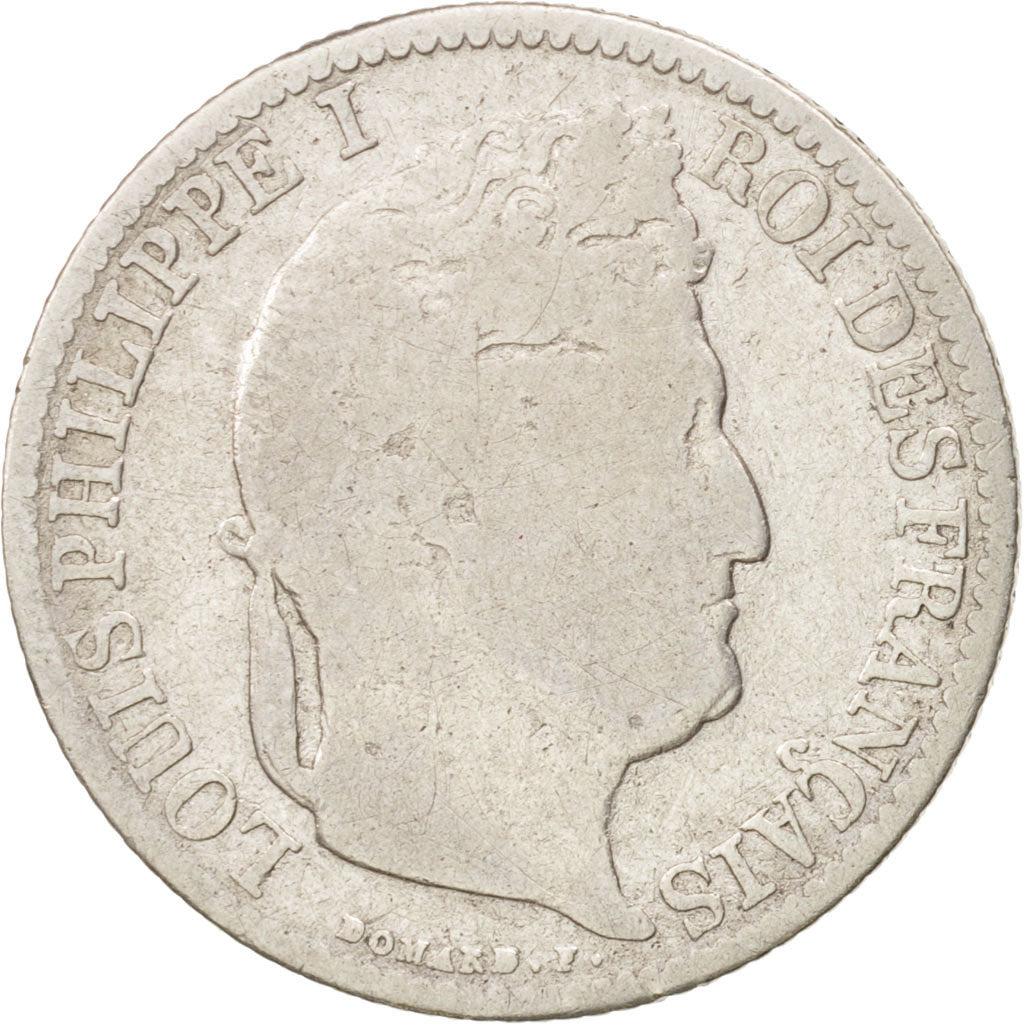 France, Louis-Philippe, 1/2 Franc, 1845, Lille, VG(8-10), Silver, KM:741.13