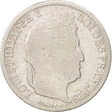 France, Louis-Philippe, 1/2 Franc, 1845, Lille, VG(8-10), Silver, KM:741.13