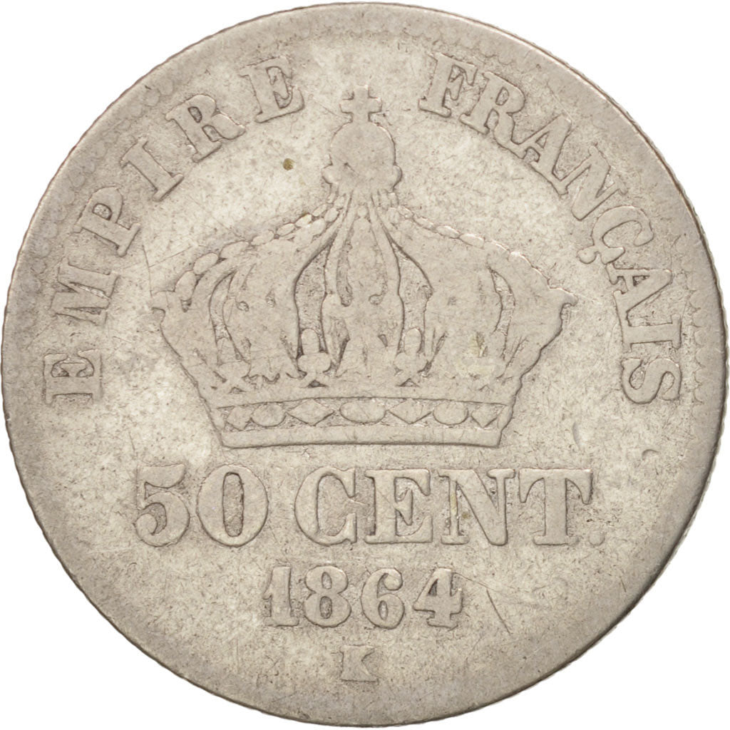 Coin, France, Napoleon III, Napoléon III, 50 Centimes, 1864, Bordeaux