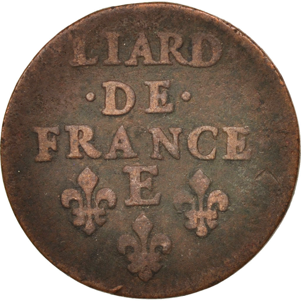 France, Louis XIV, Liard de France, 1656, Meung-sur-Loire, VF(20-25), KM:192.6