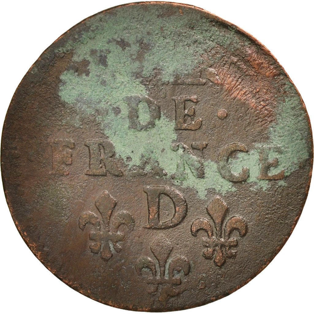 France, Louis XIV, Liard de France, 1657, Vimy, VF(20-25), KM:192.5