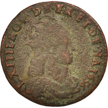 France, Louis XIV, Liard de France, 1656, Pont-de-l'Arche, F(12-15), KM:192.2