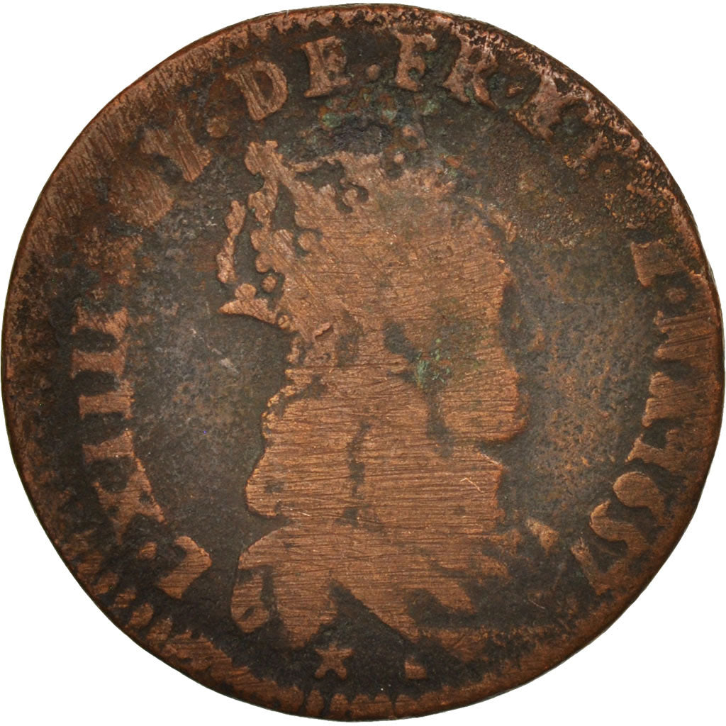 Frankreich, Louis XIV, Liard de France, 1657, Acquigny, VF(20-25), KM:192.2