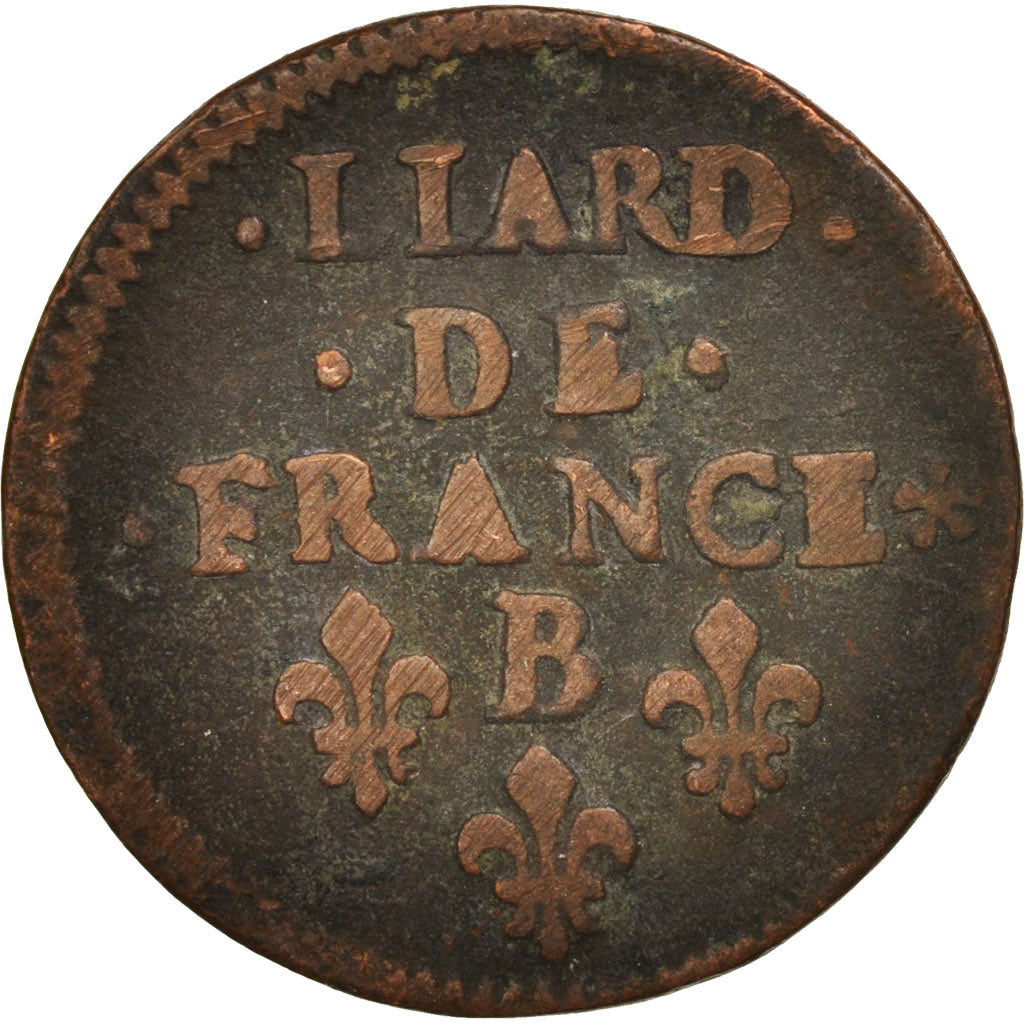 Frankreich, Louis XIV, Liard de France, 1657, Acquigny, VF(20-25), KM:192.2