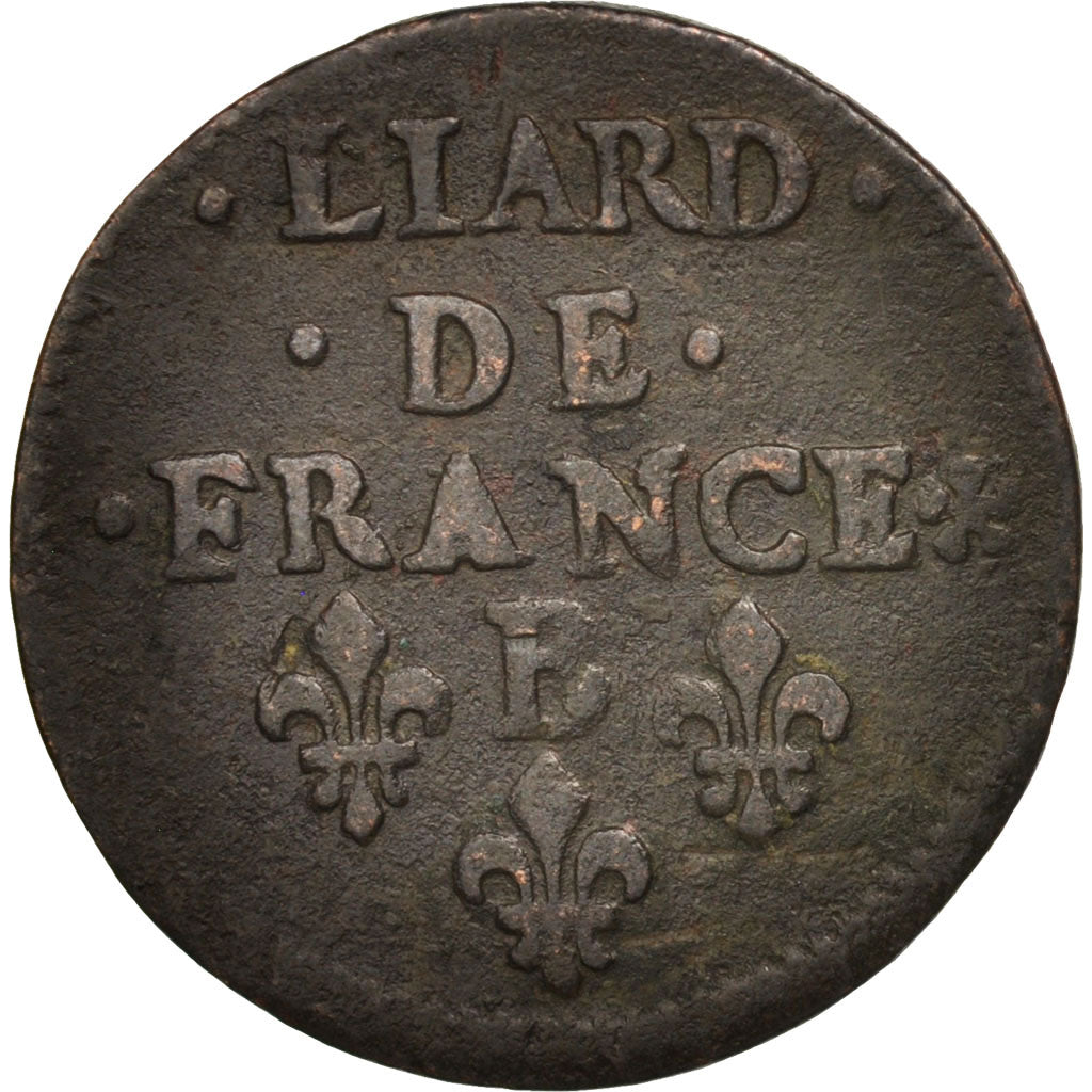 France, Louis XIV, Liard de France, 1657, Acquigny, VF(20-25), KM:192.2