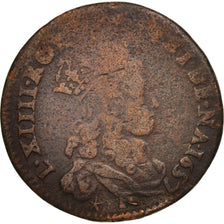 France, Louis XIV, Liard de France, 1657, Acquigny, VF(30-35), KM:192.2