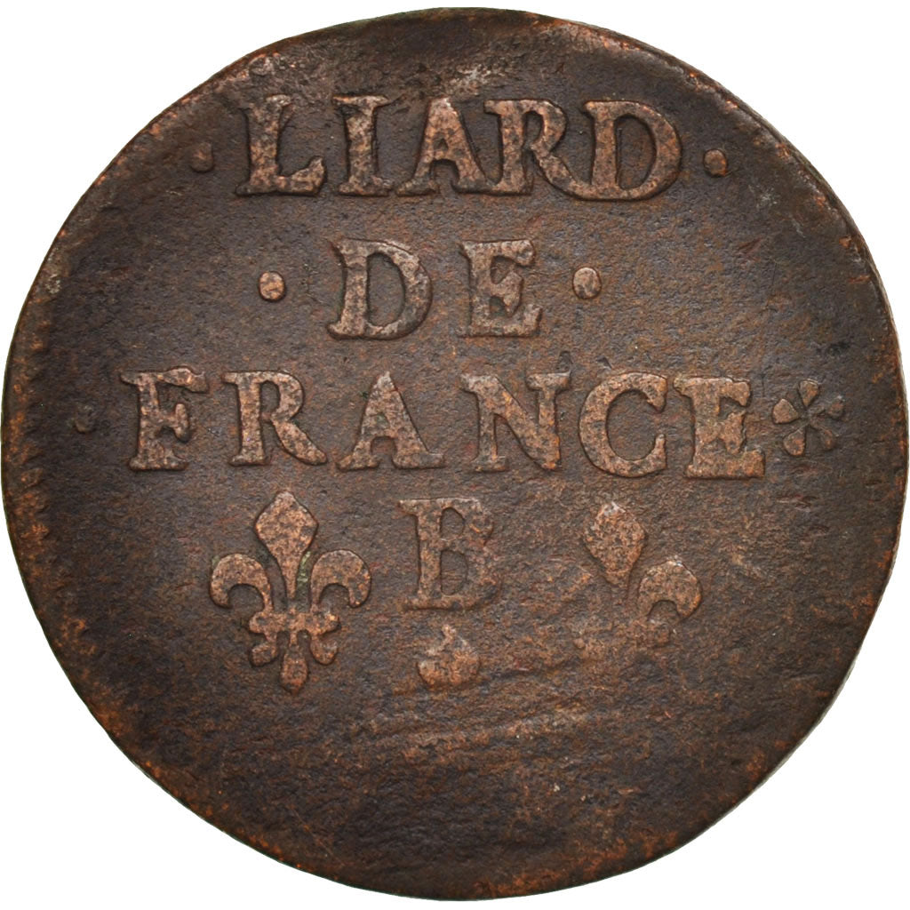 France, Louis XIV, Liard de France, 1657, Acquigny, VF(30-35), KM:192.2