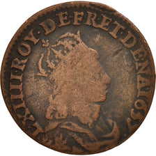 France, Louis XIV, Liard de France, 1656, Caen, VF(20-25), KM:192.4
