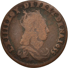 Francia, Louis XIV, Liard de France au buste juvénile, deuxième type, Liard...