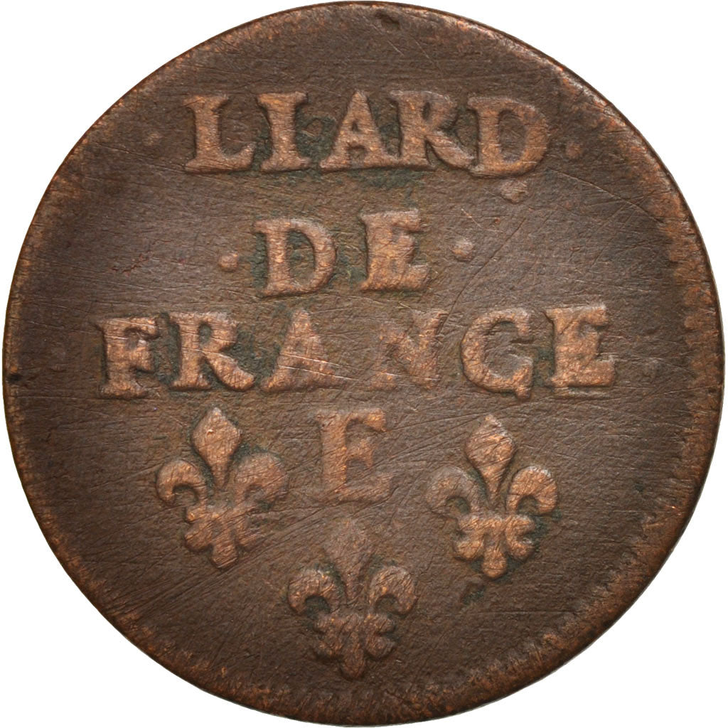 Francia, Louis XIV, Liard de France au buste juvénile, deuxième type, Liard...