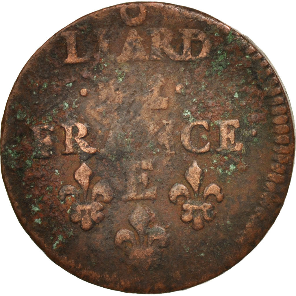 France, Louis XIV, Liard de France, 1656, Meung-sur-Loire, TB+, Cuivre, C2G:76