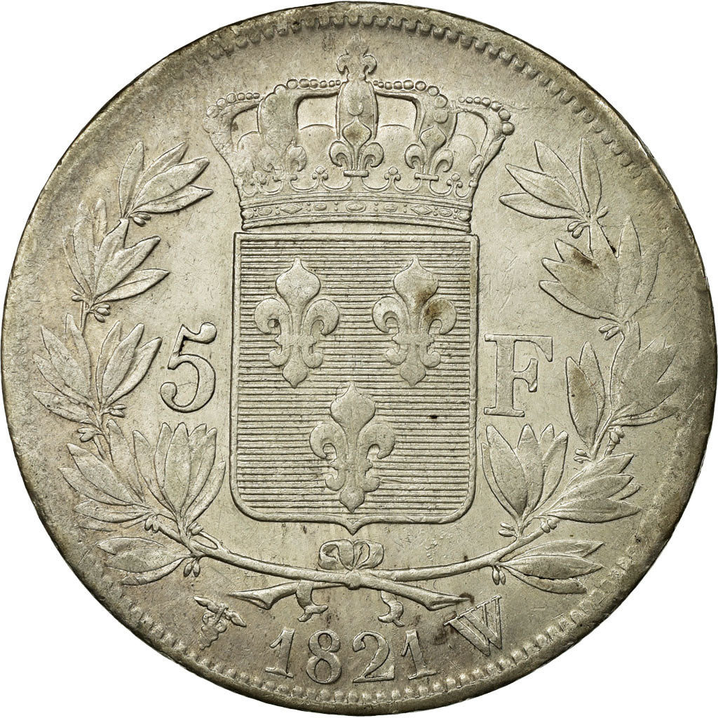 Coin, France, Louis XVIII, Louis XVIII, 5 Francs, 1821, Lille, EF(40-45)