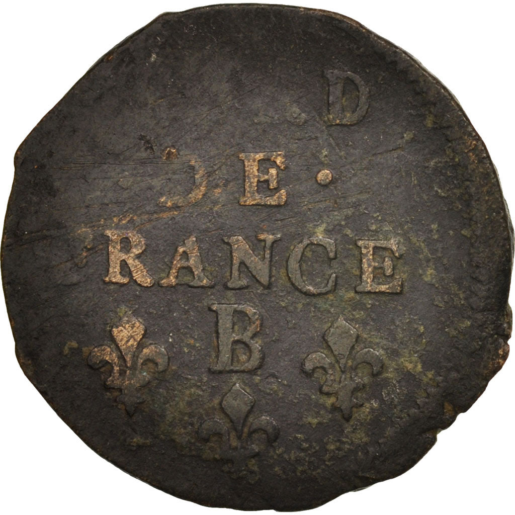 Coin, France, Louis XIV, Liard de France au buste âgé, troisième type, Liard