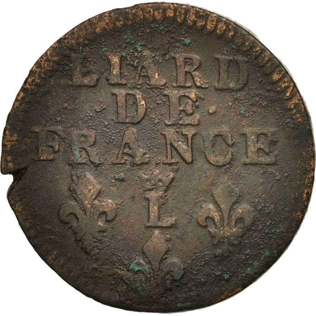 Coin, France, Louis XIV, Liard de France au buste âgé, troisième type, Liard