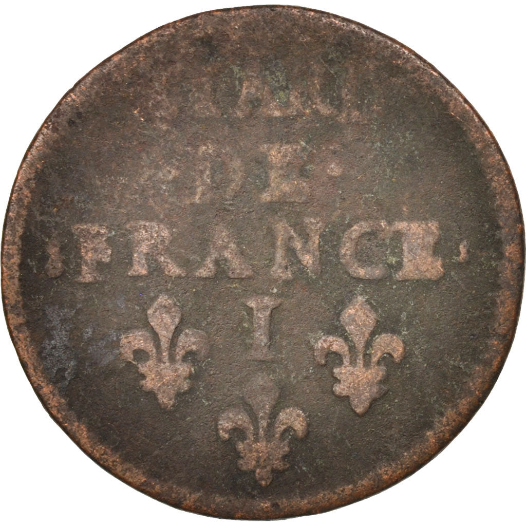 Francia, Louis XIV, Liard de France au buste juvénile, deuxième type, Liard...