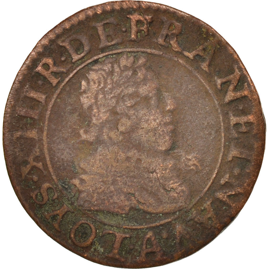 Francia, Louis XIII, Double tournois, buste juvénile, Double Tournois, 1627,...
