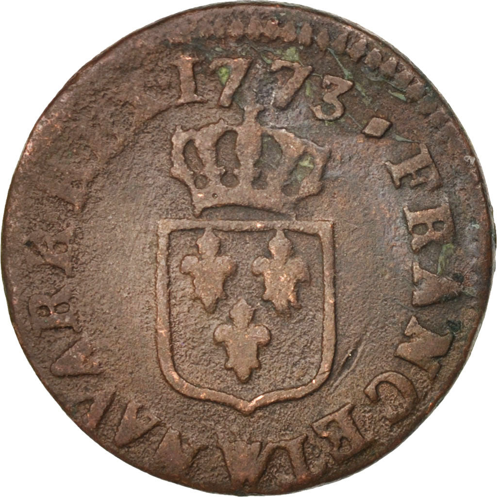Monnaie, France, Louis XV, Liard à la vieille tête, Liard, 1773, Lille, TTB