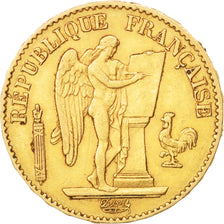 France, Génie, 20 Francs, 1878, Paris, AU(50-53), Gold, KM:825