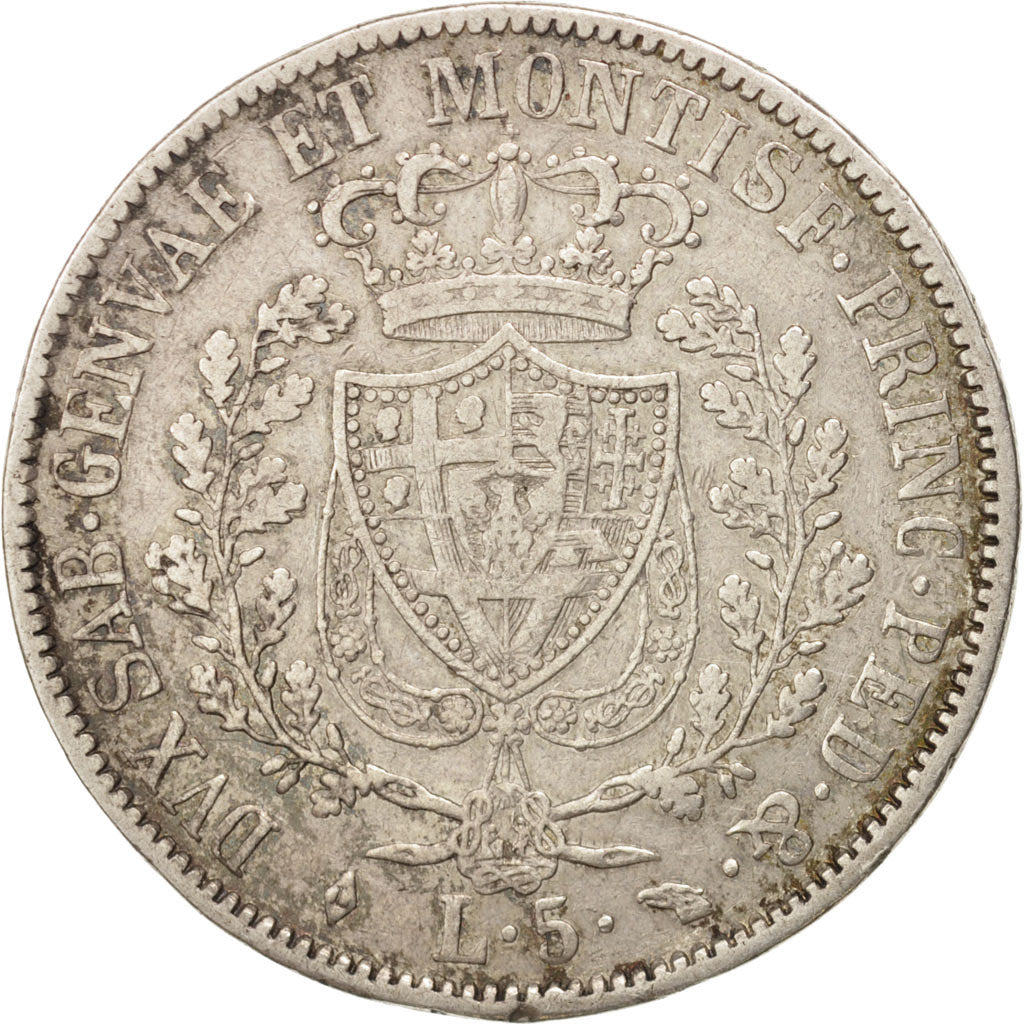 ITALIAN STATES, SARDINIA, Carlo Felice, 5 Lire, 1829, Torino, EF(40-45), Silver