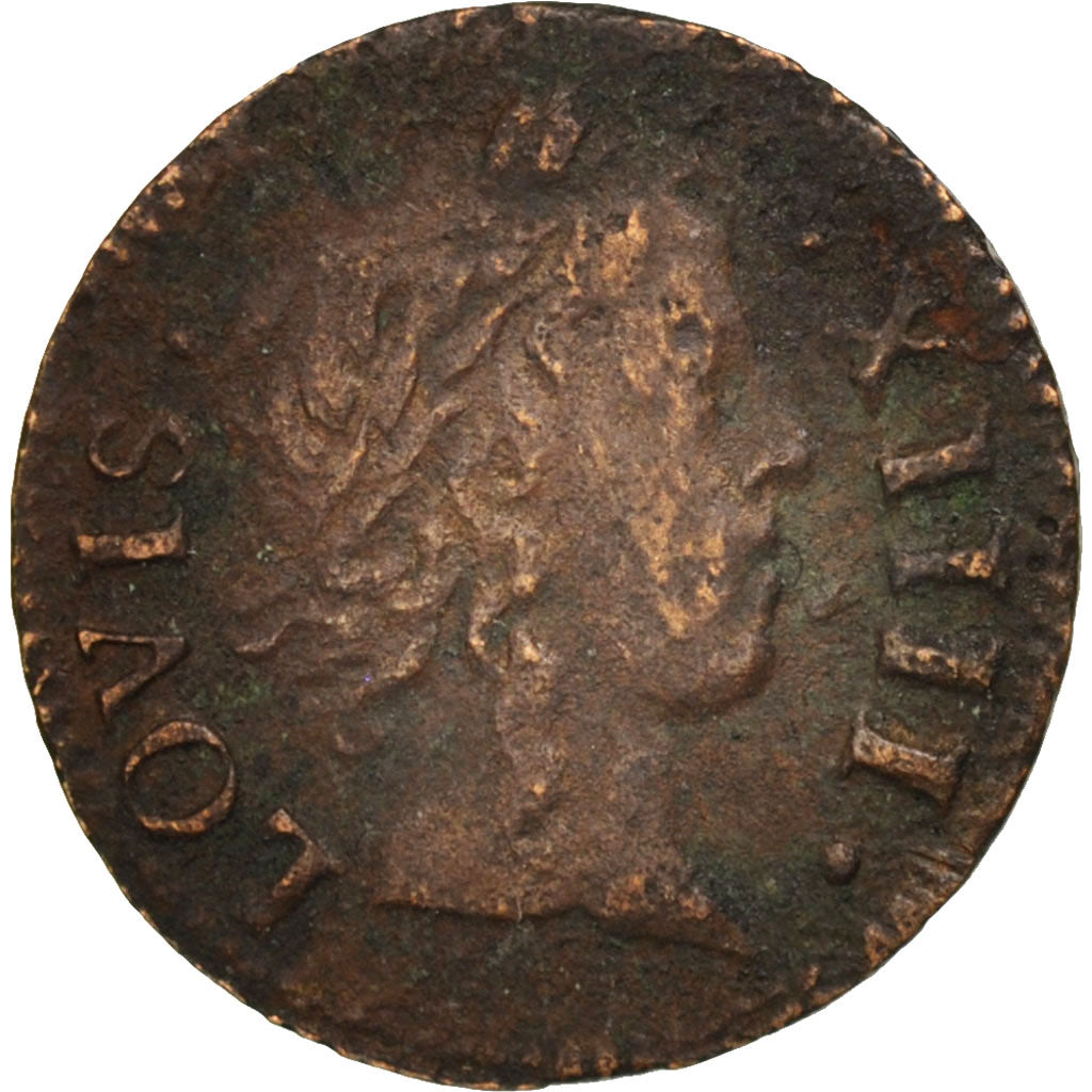 Frankreich, Louis XIV, Denier Tournois, 1649, Paris, VF(30-35), KM:167