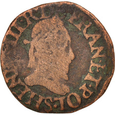 France, Henri III, Double Tournois, Undated, Troyes, VG(8-10), Copper, CGKL:134
