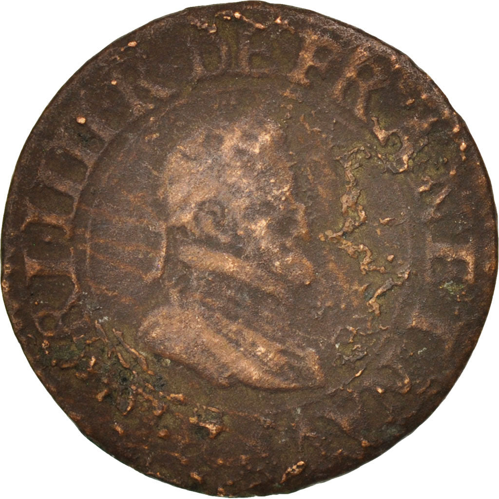 France, Henri IV, Double Tournois, 1604, Paris, B+, Cuivre, CGKL:222