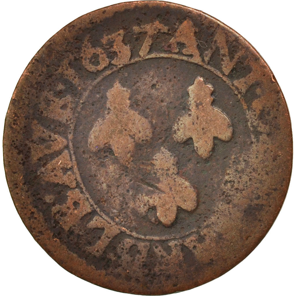 Monnaie, FRENCH STATES, Quattrino, 1637, Avignon, TB, Cuivre, CGKL:770