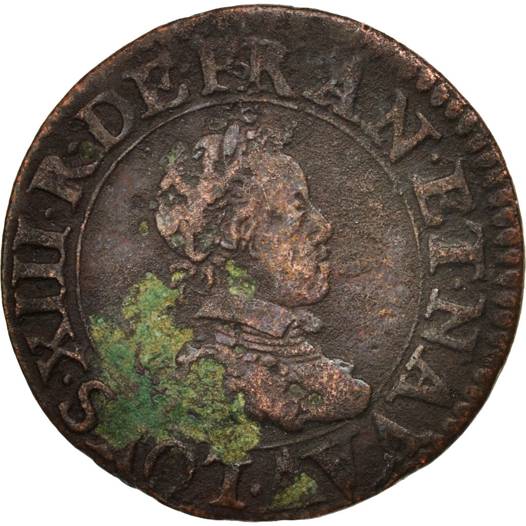 Francia, Louis XIII, Double tournois, buste enfantin, Double Tournois, 1615,...