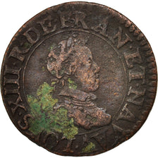 Francia, Louis XIII, Double tournois, buste enfantin, Double Tournois, 1615,...