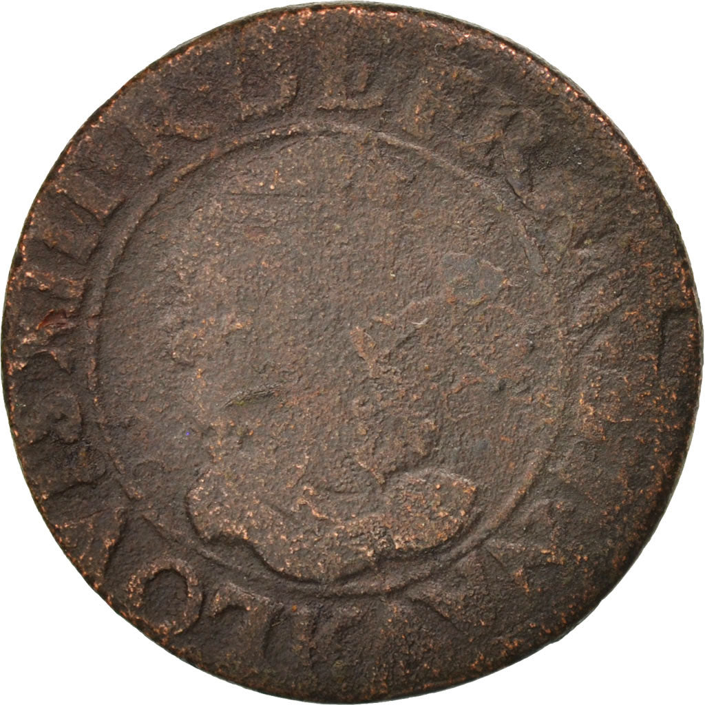 France, Louis XIII, Double tournois, 1611, Bordeaux, VG(8-10), KM:59.3