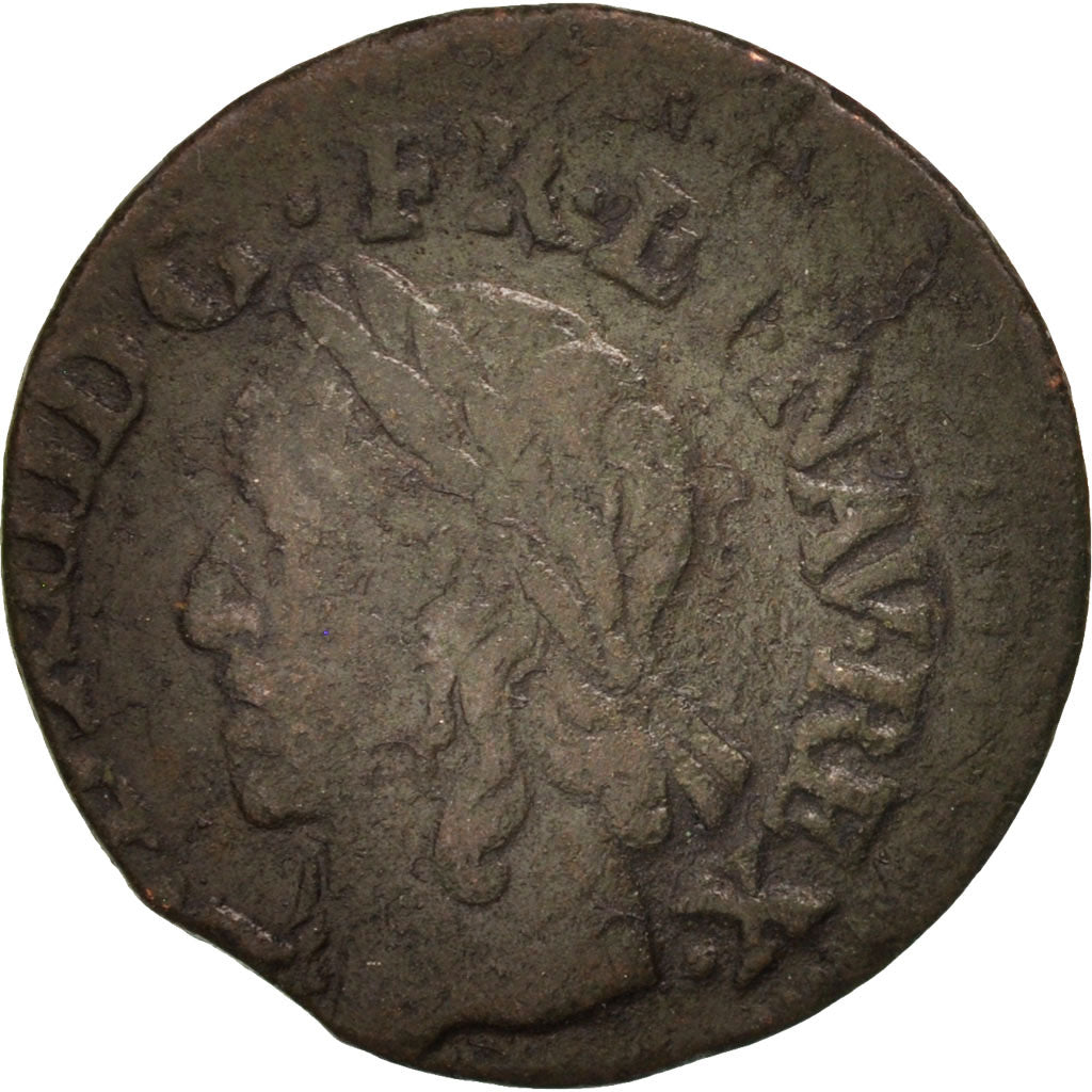 Monnaie, France, Louis XIII, Double tournois de Warin, tête à gauche, Double