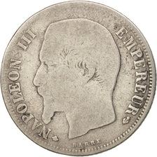 France, Napoleon III, Franc, 1860, Strasbourg, VG(8-10), Silver, KM:779.2