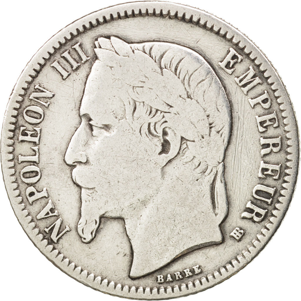 Moneta, Francia, Napoleon III, Napoléon III, Franc, 1866, Strasbourg, B+