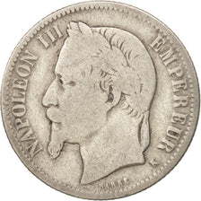 France, Napoleon III, Franc, 1867, Bordeaux, B+, Silver, Gadoury:863