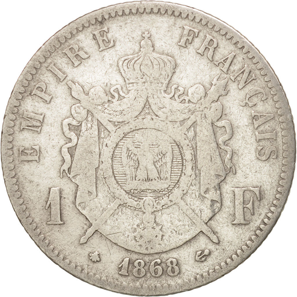 France, Napoleon III, Franc, 1868, Paris, TB, Argent, Gadoury:463