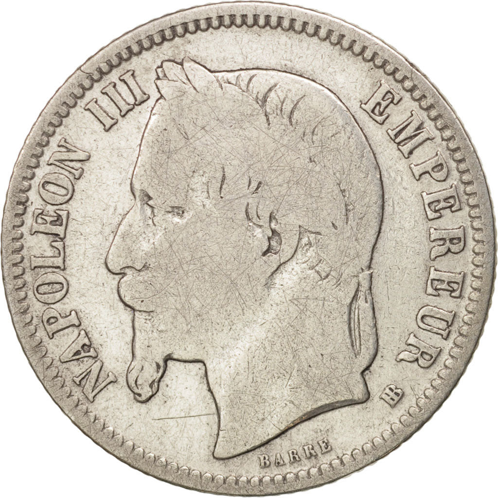 Frankreich, Napoleon III, Franc, 1868, Strasbourg, F(12-15), Silver, KM:806.2