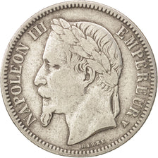 France, Napoleon III, Franc, 1867, Paris, VF(30-35), Silver, KM:806.1